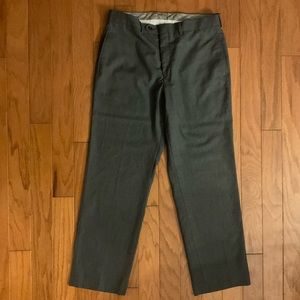 Men’s Ralph Lauren Gray Polyester Rayon Blend Flat Front Dress Pants!